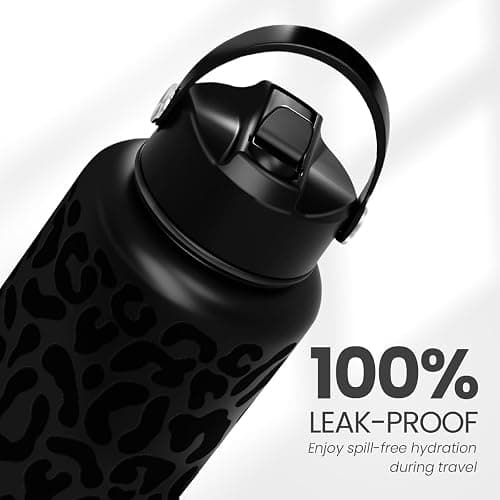 Leopard Water Bottle 32oz Stainless Steel Double Wall Vacuum Insulated with Lid, Leopard Print Water Bottles for Gym Sports Travel Outdoor, Gifts for Women Girls Ladies Birthday Christmas thumbnail 6