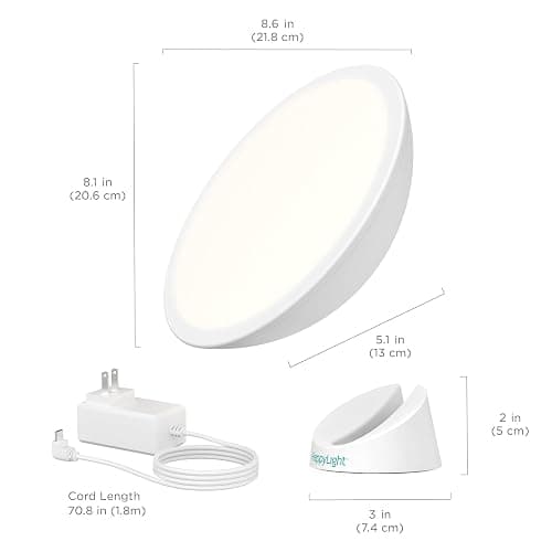 Verilux HappyLight Halo - Cordless LED Light Therapy Lamp with a 360° Magnetic Base & Rechargeable Battery for Portable, UV-Free, Full Spectrum 10,000 LUX Light with Adjustable Brightness and Color thumbnail 6