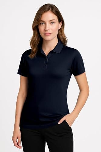 Women's Dry-Fit Golf Polo Shirts 3-Button Golf Polo's in 20 Colors XS-3XL Shirt thumbnail 2
