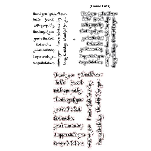 Hero Arts SB350 Friendly Messages Bundle Clear Stamp Set with Matching Steel Die Set thumbnail 3