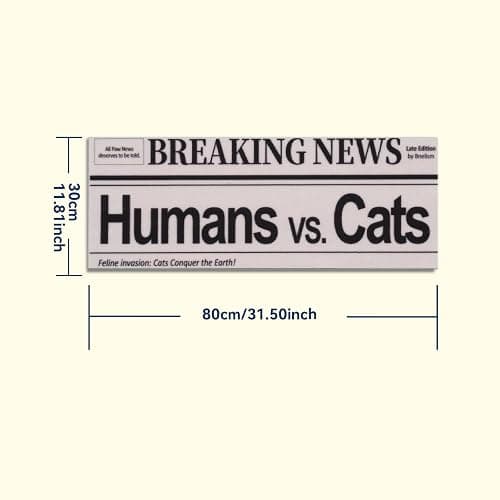 BNEKOLISM Wall Cat Scratcher for Indoor Cats - Reusable & Damage-Free Wall-Mounted Fabric Scratching, DIY for Furniture and Wall Protection (11.81''x31.50'', Humans vs Cats in a Battle) thumbnail 2