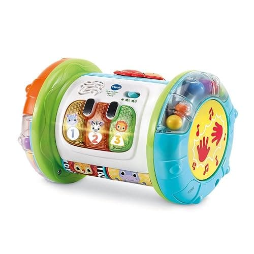 VTech - Jouet Musical Magi Rouleau Tam-Tam 3 en 1, Instrument de Musique Enfant, Jouet d'Activité et de Développement, Jeu Évolutif, Cadeau Bébé Garçon et Fille Dès 9 Mois - Contenu en Français - Image 1