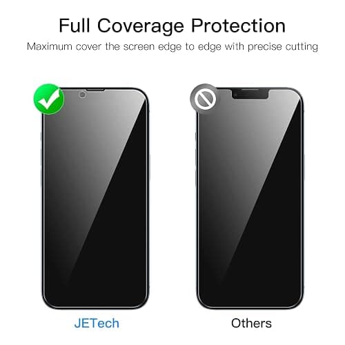 JETech Verre Trempé Anti-Espion pour iPhone 14 6,1 Pouces avec Protecteur Objectif Caméra Arrière, Couverture Complète,Film Protection Écran, 2 Pièces Chacun thumbnail 4