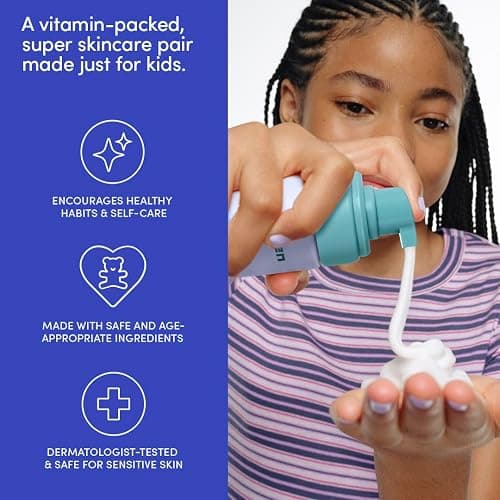 Evereden Fragrance-Free Kids Happy Face Duo - Unscented Multi-Vitamin Face Wash & Face Cream Set - Clean & Vegan Skin Care for Kids 3+ - Moisturizing, Nourishing, & Protective Skin Care Set thumbnail 3