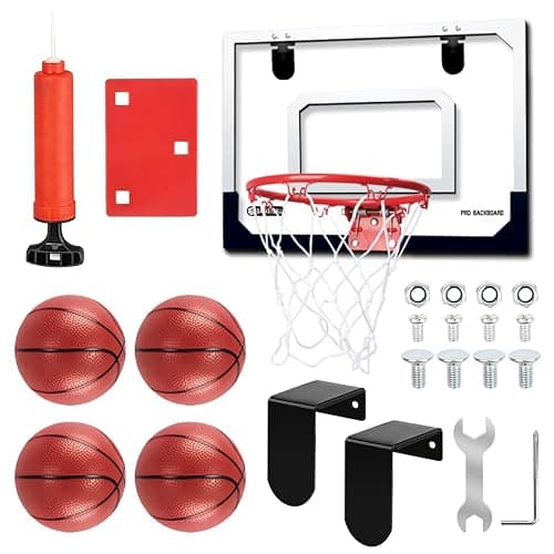 BOPEUY Panier de Basket Interieur, Mini Panier de Basket Enfant Interieur, Paniers de Baskets Mural avec 4 Ballons et Pompe à Air, pour Cadeau d'anniversaire Garcon Fille Ado Les 5 Ans et Plus Ans thumbnail 8