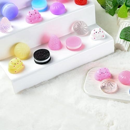 30pcs Taba Squishy Toys Kit, Mini Kawaii Squishy Stress Relief Fidget Toys for Party Favors Birthday Gifts, Include Cookies, Hamster, Strawberry Toys & 20 Sheets Stickers thumbnail 6