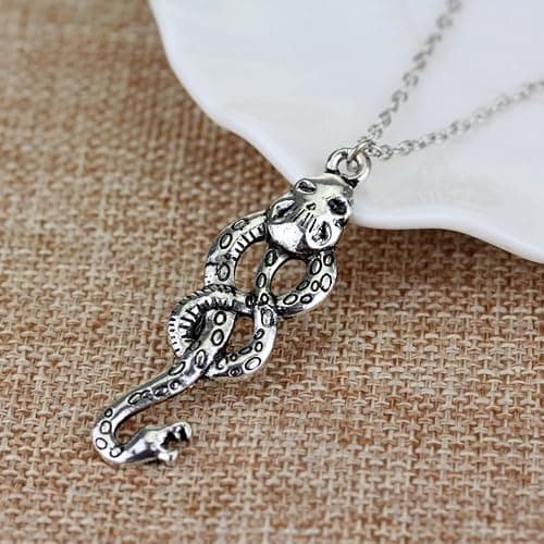 OfficialOtaku Death Eater Dark Mark Snake Symbol Pendant Chain Necklace thumbnail 4