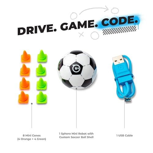 Sphero Mini Soccer - Coding Robot Ball - Educational Coding and Gaming for Kids and Teens - Bluetooth Connectivity - Interactive and Fun Learning Experience for Ages 8+ thumbnail 2