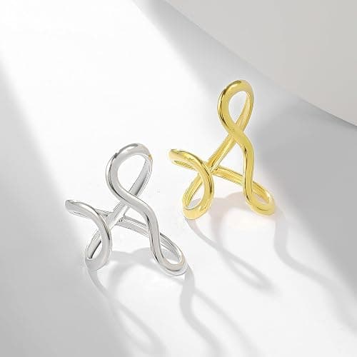 Aktully Chunky Gold Statement Ring for Women Chunky Gold Circle Ring Adjustable Open Promise Minimalist Statement Rings Trendy Jewelry for Women thumbnail 7