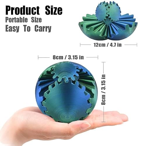 Gear Ball, 3D Gedruckter Zahnradball - The Steampunk Whirling Wonder Fidget Getriebe Ball, Gear sphere Cube Fidget Toys für Büro & Zuhause, Cool Stuff Spielzeug Geschenk für 3+ Jahre Kinder Erwachsene thumbnail 2