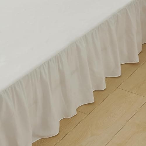Bed Skirt Full Size Ruffled Bed Skirt with Split Corners, Full Bed Skirts 22 Inch Drop with Platform, White, 22'' Full thumbnail 3