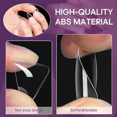 Funfe Clear Soft Gel Almond Nail Tips - 240 pcs, 12 Sizes, Full Cover, Press On, DIY Nail Salon - Clear 240pcs thumbnail 4