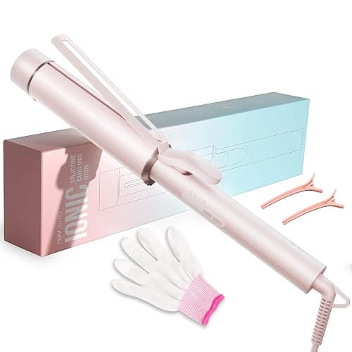 1.5 Inch Extra Large Curling Wand for Long Hair - Ceramic Tourmaline Barrel with 40000000 Negative Ions, Defined Curls and Easy to Use with Temperature Control for All Hair Types - Image 1