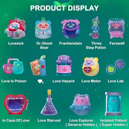 BEEMAI Ghost Bear Lovesick Lab Series 1PC Random Design Cute Figures Desktop Ornament Collectible Toys Birthday Gifts thumbnail 4