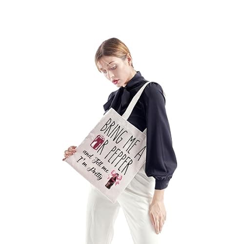 ZJXHPO Soda Tote Bag Soda Addict Reusable Grocery Shopping Bag Vodka Drinker Shoulder Bag Soda Drinking Lover Gift (Pretty Tote), Medium thumbnail 5