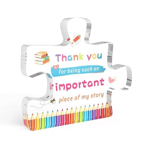 VZXMKA Gifts for Teachers - Teacher Christmas Gift,Teachers Appreciation Gifts for Women,End of Year Thank You Teacher Acrylic Decor Valentines Day Retirement Graduation Birthday Gift - Image 1