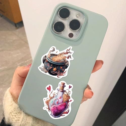 Yoksas 50Pcs Witch Astrology Sticker,Vinyl Waterproof Aesthetics Spooky Witchy Stickers for Water Bottles Scrapbook Laptops Tumbler thumbnail 6