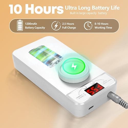 Professional Nail Drill Electric File, GEEZO 55000RPM Portable Cordless Nail Drill Machine with Bits, Rechargeable E File for Acrylic & Gel Nails, Manicure & Pedicure Tech Tool for Home Salon (White) thumbnail 4