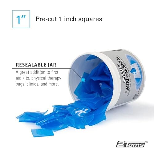 2Toms Skin-On-Skin Hydrogel Squares for Blisters, Chafing, Stings, Irritations, and Pain Relief, 200 1-Inch Squares thumbnail 5