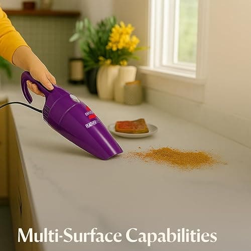 Bissell 20334 Featherweight Stick Lightweight Bagless Vacuum and Electric Broom with Crevice Tool for Hard Floors and Carpets, Purple thumbnail 6