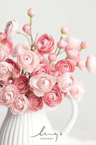 Ling's Moment Ranunkeln Künstliche Blume, Kunstseide Mini Ranunkel Blumen für DIY Blumenstrauß, Bulk Fake Hochzeit Füller Blumen für Tafelaufsätze Arrangements Braut Dusche Dekorationen, Staubige Rose thumbnail 4