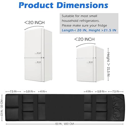 FENYUAN Dorm Room Essentials Mini Fridge Storage, 14 Pockets and Paper Goods Organizer, Dorm and Office Over the Fridge Caddy Organizer, College Essentials Flatware Storage Organizer - Black - 63IN - Black thumbnail 2