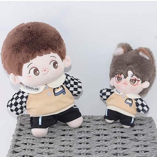 niannyyhouse 10cm 20cm Plush Doll Clothes Jacket Pants Penguin Tracksuit Suit Dolls Accessories Dress Up (Brown, 10cm) thumbnail 3