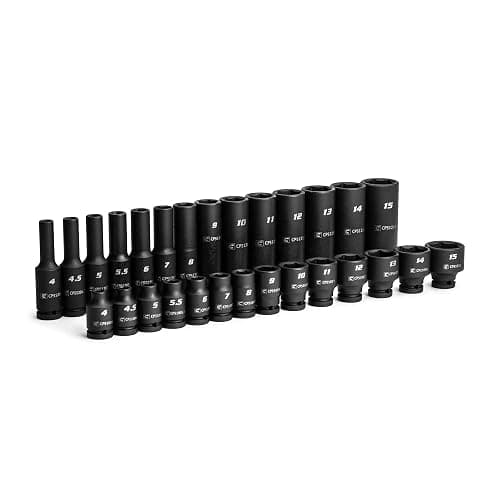 Capri Tools 1/4-Inch Drive Master Impact Socket Set (Shallow & Deep Set / 4-15 mm) - Image 1