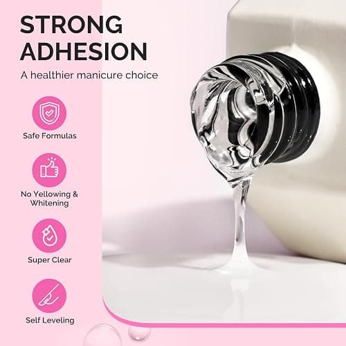 MelodySusie 3Free 5 in 1 Nail Glue Gel for False Nail Tips, NO Hema HPMA TPO, Super Sticky and Strong Adhesion, Rhinestone, Blooming Gel, Base Coat, UV Lamp Curing Needed,2 Pcs 15ml | NO Hema HPMA TPO,Sticky and Strong Adhesion,Rhinestone,Blooming Gel,Base Coat,UV Lamp Curing Needed,2 Pcs 15ml thumbnail 5