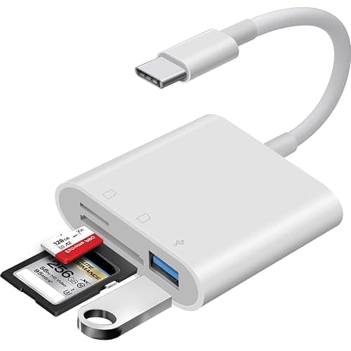 WNXSLOAD USB-C SD Card Reader, Memory Card Reader for Micro SD/SD Cards, Type C SD Adapter Compatible with iPhone 15 16, Samsung Galaxy, MacBook, iPad and More USB C Devices - 3 Slots - Image 1