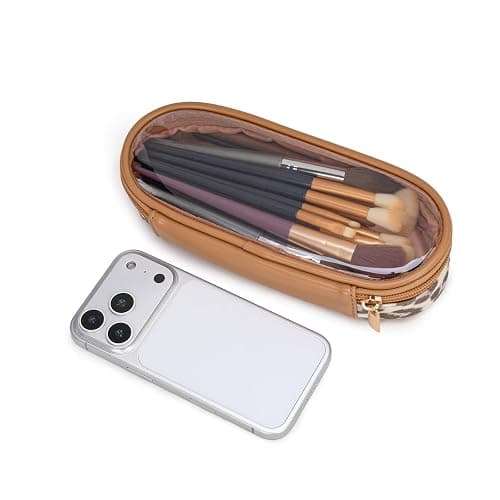 Montana West X Wrangler Travel Makeup Bag 2pcs Set Large Cosmetic Bag with Makeup Brush Holder Portable Make Up Organizer Cute Toiletry Bag with Divider and Handle for Women Leopard thumbnail 6