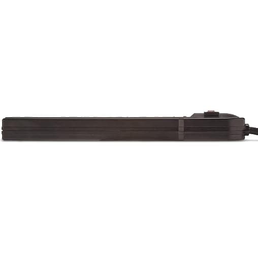 Amazon Basics Surge Protector Power Strip, 6-Outlet with 200J Protection, 2ft Extension Cord, Rectangle, Black (2 Pack) - Black - 2-feet thumbnail 4