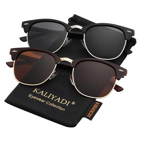 KALIYADI Polarized Sunglasses for Men and Women Semi-Rimless Frame Driving Sun glasses UV Blocking - Image 1