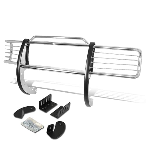 Auto Dynasty Front Bumper Protector Brush Grille Guard (Chrome) Compatible with Chevy/GMC C/K C10 Suburban/Tahoe/Yukon 88-99 - Image 1