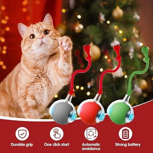 PETUPS Interactive Cat Toy, 2025 New Cat Toy for Indoor Cats, Intelligent Rolling Ball Toys, Kitten Toys for Bored Indoor Cats/Dogs (Pink) thumbnail 2