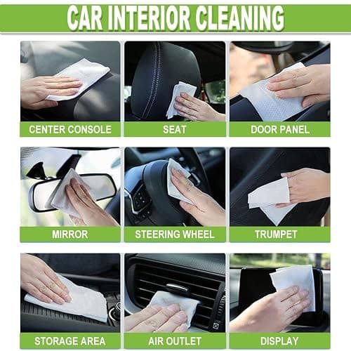 Air Jungles All Purpose Cleaning Wipes for Car and Home 70 Count, Extra Large 8" x 10" Heavy Duty for Car Interior Vinyl, Kitchen, Bathroom, Countertop, Furniture, Tool - Non-Toxic for Multi-Surface thumbnail 3