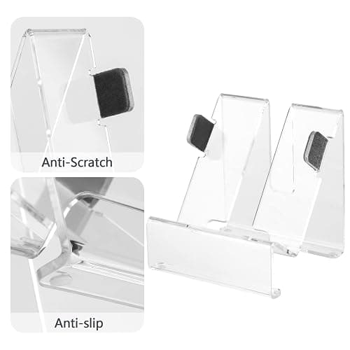 CaSZLUTION Acrylic Mouse Holder Stand, Desktop Vertical Mount Stand Base | Universal PC Gaming Mouse Organizer, Stable Storage Holder for Wired Wireless Mouse, Display & Space Saving Design, Clear thumbnail 3