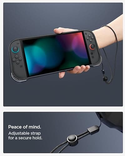 Spigen Rugged Armor Case Compatible with Nintendo Switch 2 2025 Cover with Hand Strap - Matte Black thumbnail 7