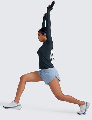 CRZ YOGA Seamless Long Sleeve Shirts for Women Hip - Workout Athletic Running Gym Yoga Tops Breathable Crew Neck T-Shirt thumbnail 4