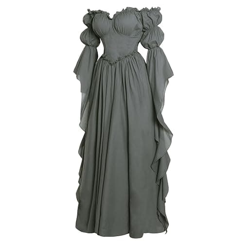 Vibsion Medieval Renaissance Costume Dress Regency Dresses for Women Victorian thumbnail 3