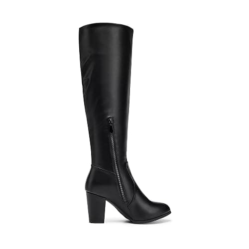 DREAM PAIRS Women's Chunky Heel Knee High Boots thumbnail 4