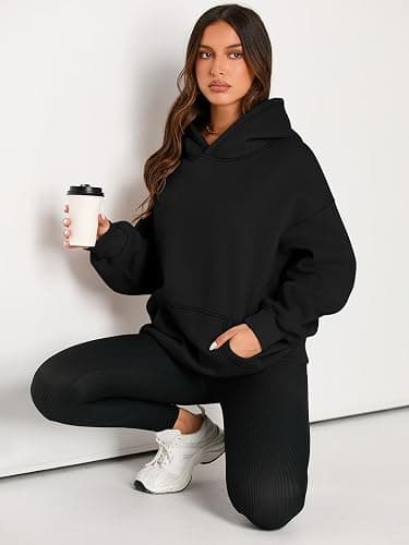 EFAN Women's Oversized Fleece Hoodie, Cozy Plush Pullover Sweatshirt with Pocket thumbnail 5