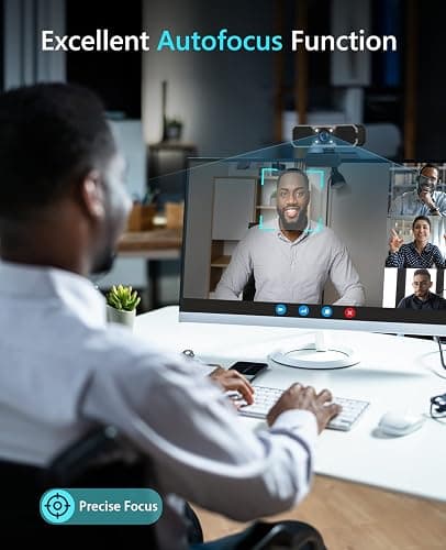 NBPOWER 1080P 60FPS Streaming Camera Webcam with Microphone and Fill RGB Light,Autofocus,Work with Laptop/Desktop Computer/Winsdows/Mac OS/PC Computer for Camera thumbnail 5