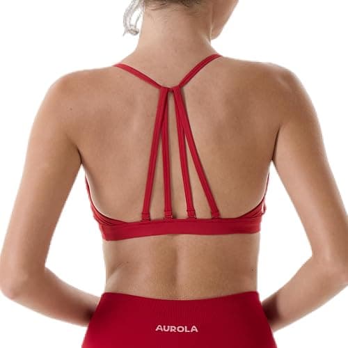 AUROLA Mercury Workout Sports Bras Women Athletic Removable Padded Backless Strapy Minimal Crop Top thumbnail 2