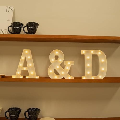 Foaky Light Up Letters,Marquee Letters,Engagement Party Decorations Letter Lights Sign for Night Light Wedding Birthday Party Christmas Lamp Home Bar Decoration (A) thumbnail 3