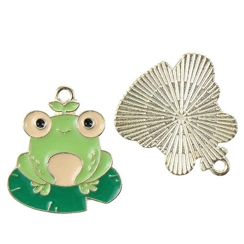 hobbyhub 30Pcs Alloy Enamel Green Frog Charms for DIY Handmade Bracelet Necklace Earring Craft,Metal Cute Animal Pendants Dangle Jewelry Charms thumbnail 6