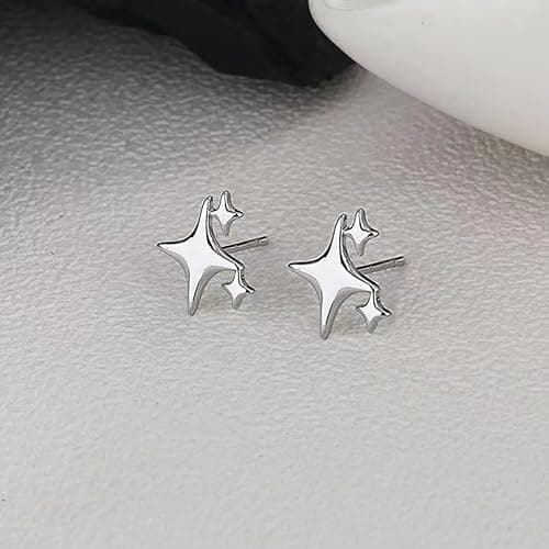 Sterling Silver Post Earrings Star Stud Earrings for Women Teen Trendy Hypoallergenic Small Post Pierced Studs Earrings Jewelry Gifts thumbnail 8