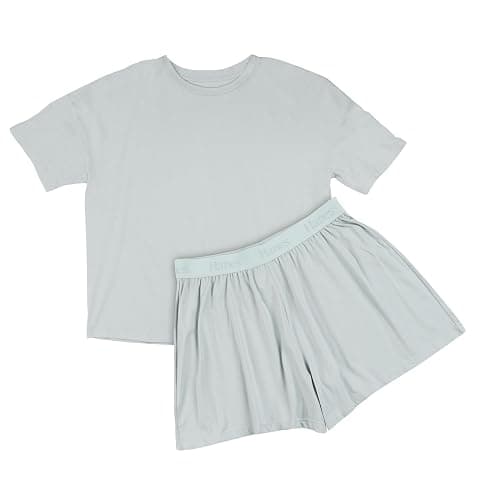 Hanes womens Originals 2 Piece Lounge Set, Comfywear Supersoft Boxy T-shirt & Sleep Shorts Loungewear Set thumbnail 4