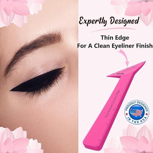 Eyeliner Stencils Pencil Liquid Waterproof Tool For Liner Makeup Brush Pen Stamp Thin Sharpener Cat Eyes Small Angled Wing Tip | Real Beginners Techniques Eye Shadow Lines Gel Eyebrow Pomade Black thumbnail 3
