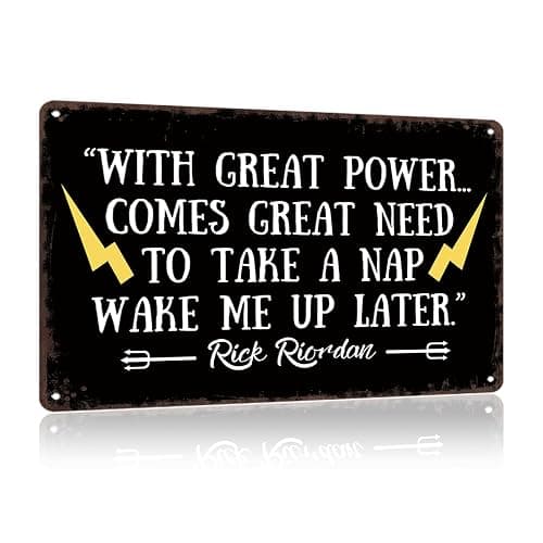 Vintage Metal Sign Percy Jackson Quote Poster Retro Tin Signs Funny Aluminum Sign For Man Cave, Garage, Living Roome, Cafe And Pub Decoration 8 X 12 Inch - Image 1